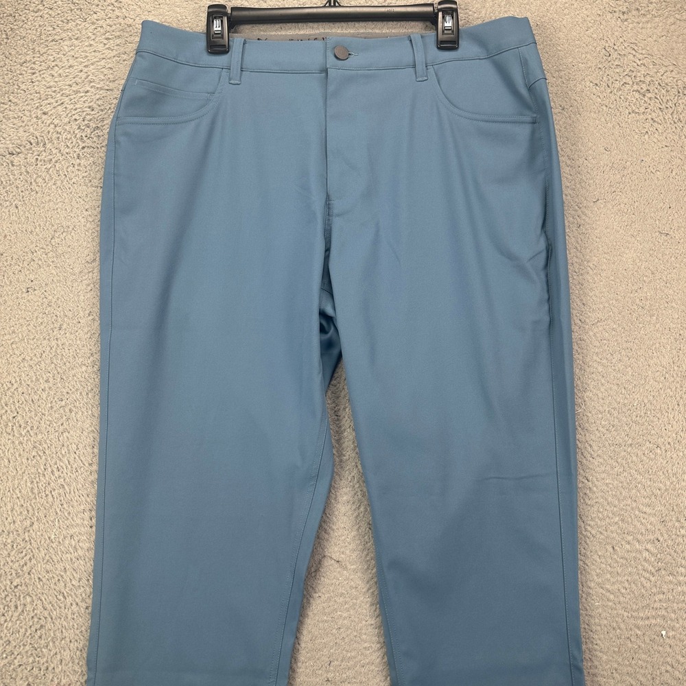 Puma Enjoy Golf Pants Chino Pants 36X32 Blue Flat Front Performance Tech Stretch - Picture 3 of 10